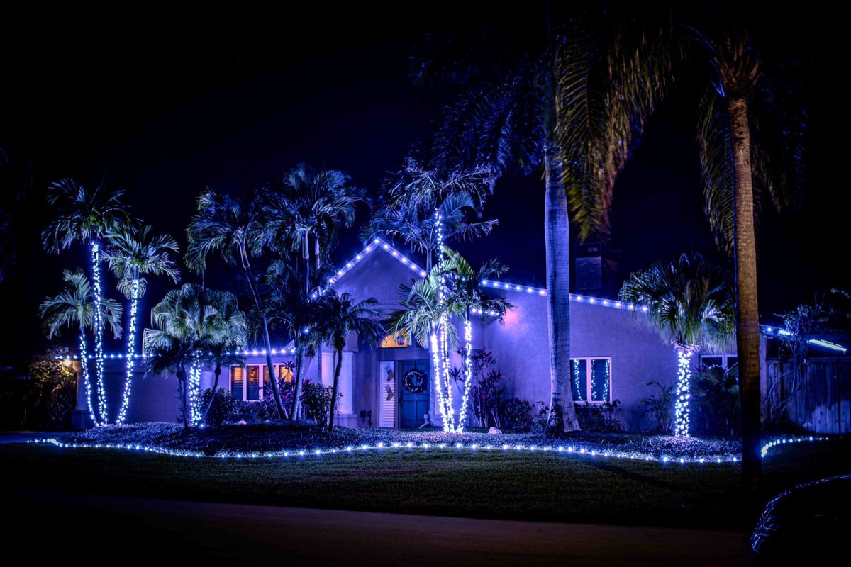Cool Blue Display holiday lighting installation
